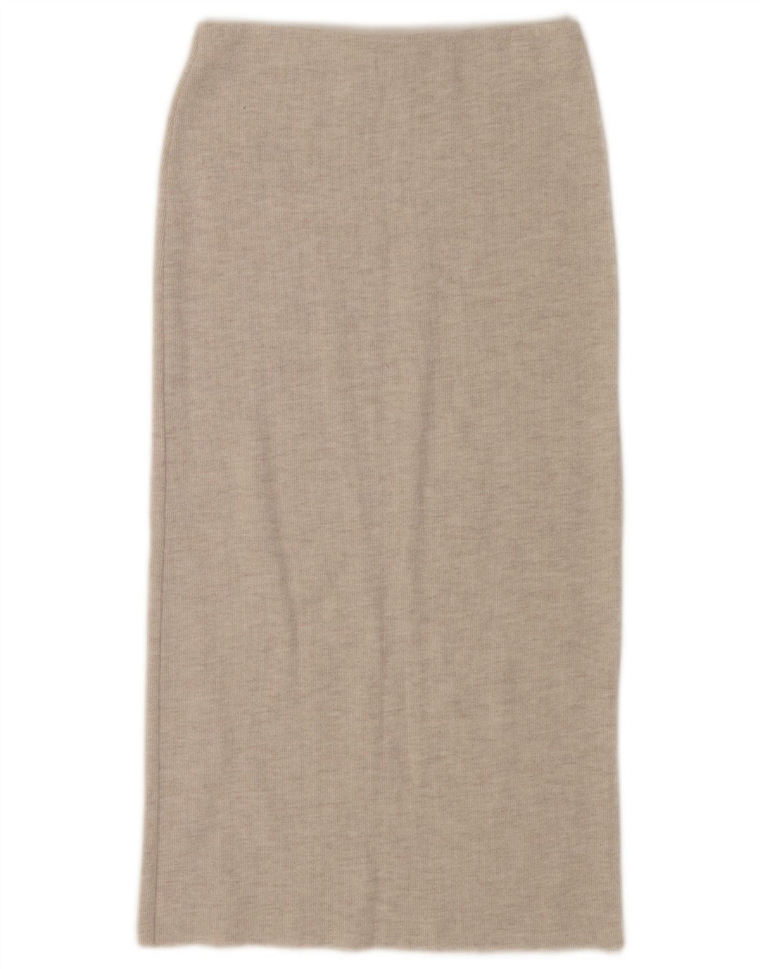 Zara Damen-Strickrock mit geradem Schnitt, Größe S, W26, Beige meliert