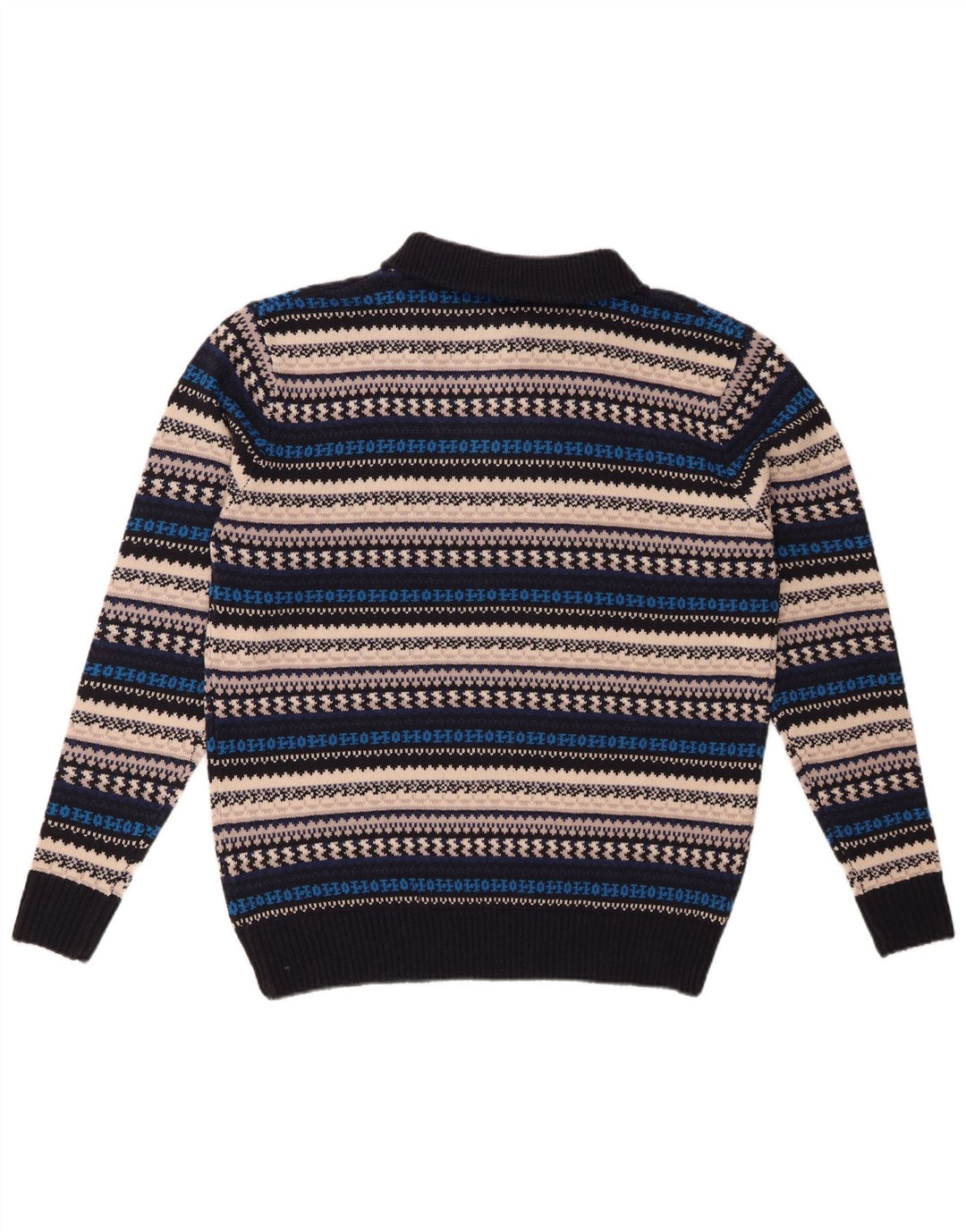 VINTAGE Herren-Pullover mit Reißverschluss, mittelgroß, mehrfarbig, gestreift, Acryl