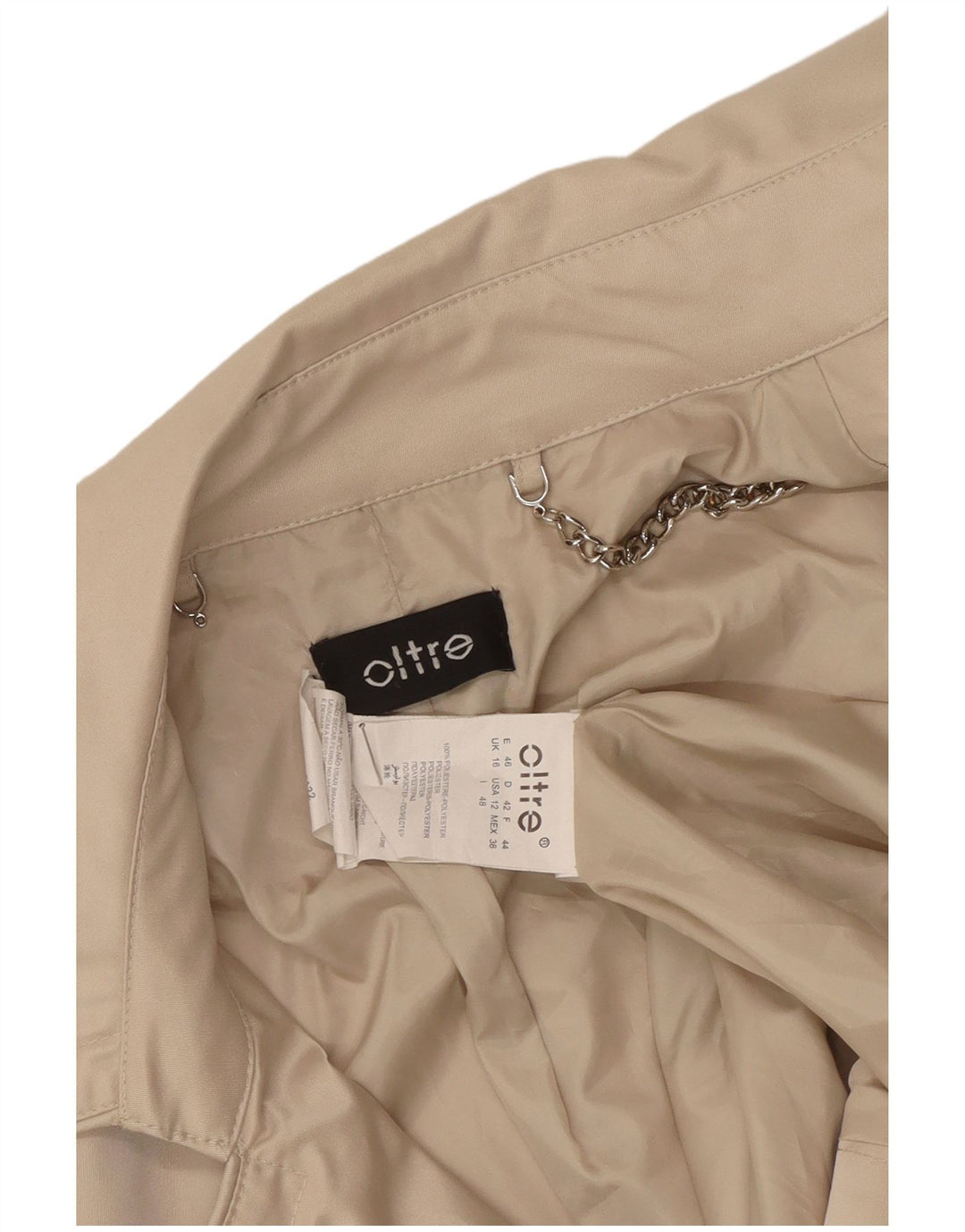 oltre Damen-Trenchcoat mit Gürtel, UK 16, Größe L, Beige, Polyester