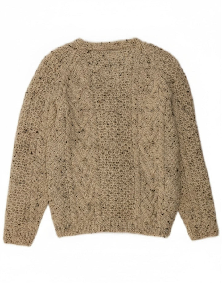Vintage Damen Cardigan Pullover UK 12 Mittelgrau gefleckte Wolle