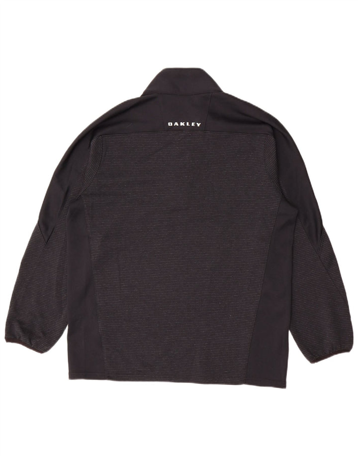 Oakley Herren-Pullover-Trainingsanzugoberteil mit Reißverschluss, Mittelschwarz gestreift