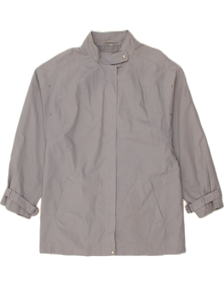 VINTAGE Womens Overcoat UK 14 Medium Grey Cotton Vintage Vintage and Second-Hand Vintage from Messina Hembry 