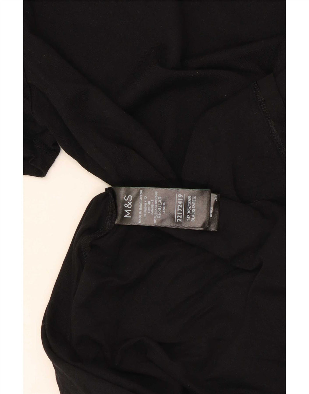 Marks & Spencer Damen A-Linien-Kleid UK 12 Mittelschwarze Baumwolle