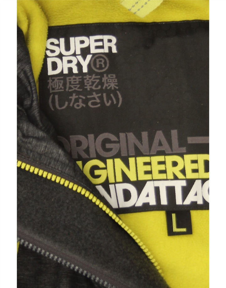 Superdry Herren Windattacker Windjacke mit Kapuze, UK 40, Größe L, graues Nylon