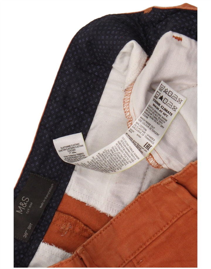 Marks & Spencer Herren Chinoshorts W30 Mittelorange Baumwolle