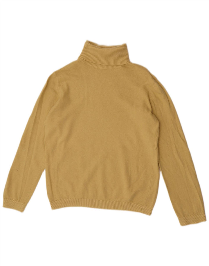 Benetton Damen-Pullover mit Rollkragen, Gr. 10, Größe S, Viskose, Gelb