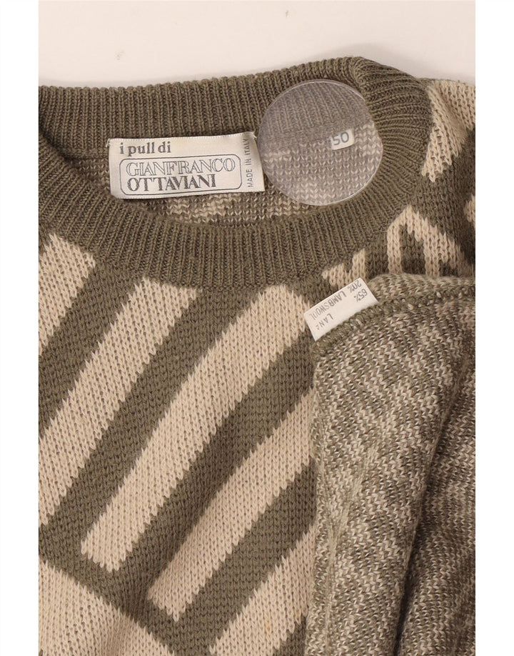 Gianfranco Ottaviani Herren-Pullover mit Rundhalsausschnitt IT 50 Medium Khaki