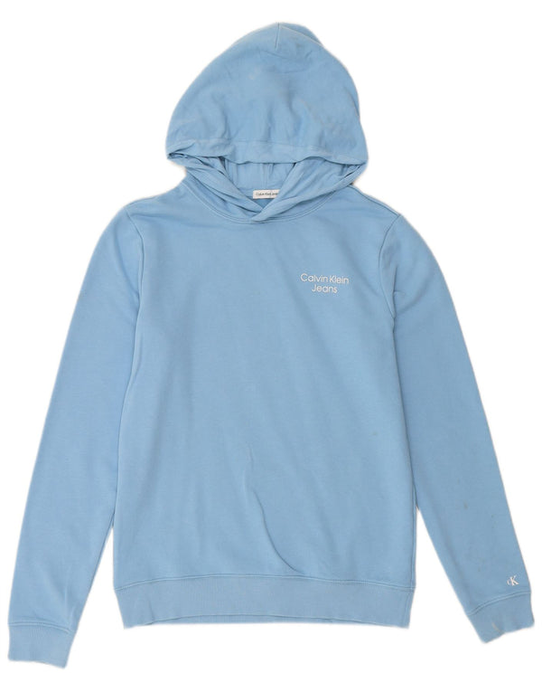 CALVIN KLEIN JEANS Kapuzenpullover für Jungen, 15–16 Jahre, blaue Baumwolle