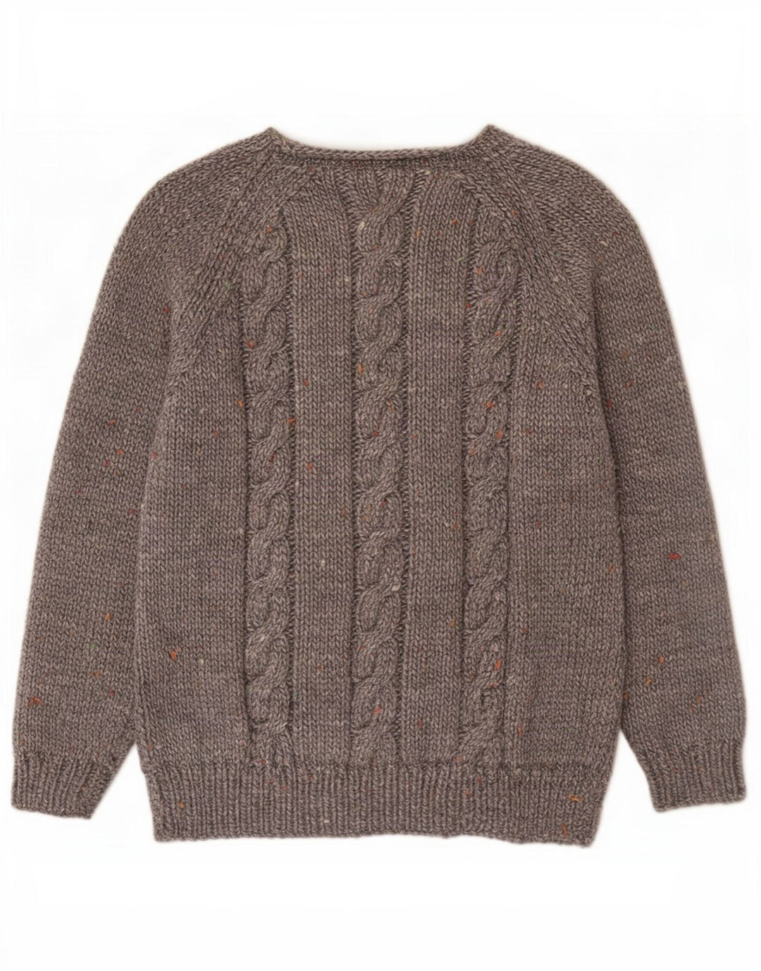 Vintage Herren-Pullover mit U-Boot-Ausschnitt, klein, grau meliert