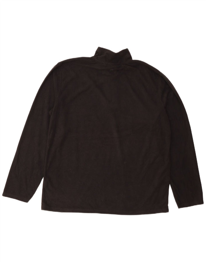 Mountain Warehouse Herren-Fleecepullover mit Reißverschluss am Hals, XL, schwarzes Polyester