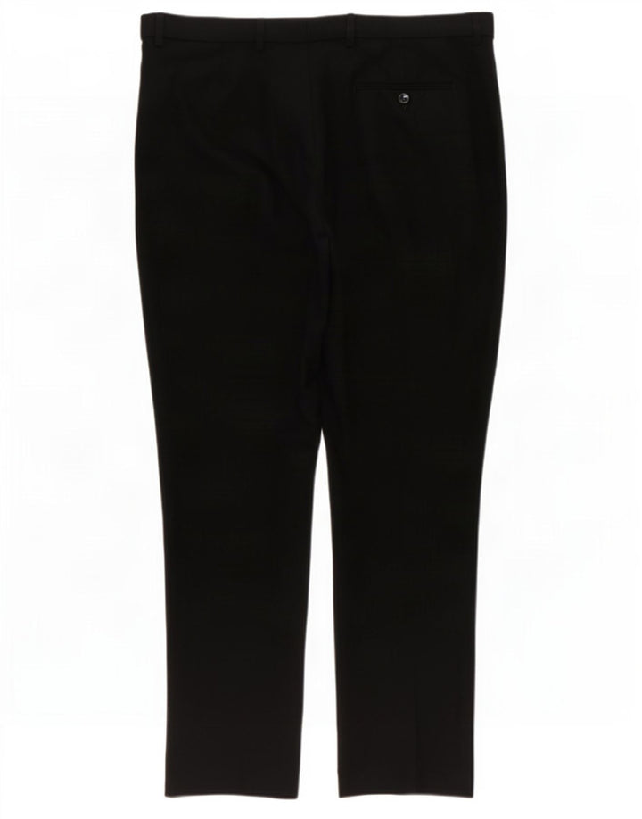 Marks & Spencer Herren-Anzughose mit normaler Passform, W38, L29, schwarzes Polyester