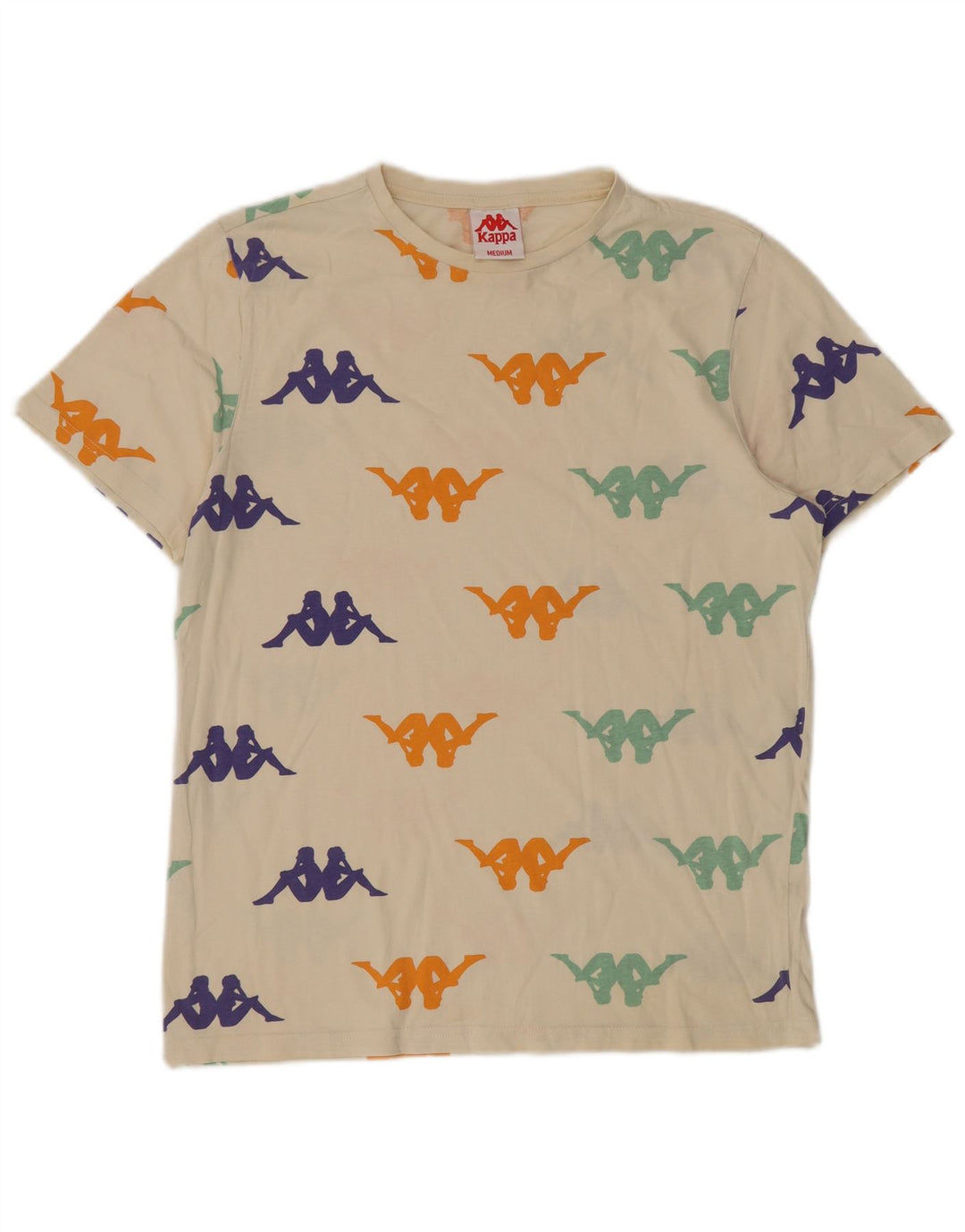 Kappa Herren Grafik-T-Shirt-Oberteil Mittelweiß