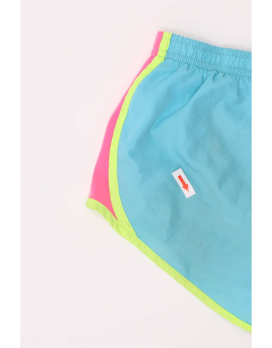 Nike Mädchen-Sportshorts, 5–6 Jahre, mittelblaues Farbblock-Polyester