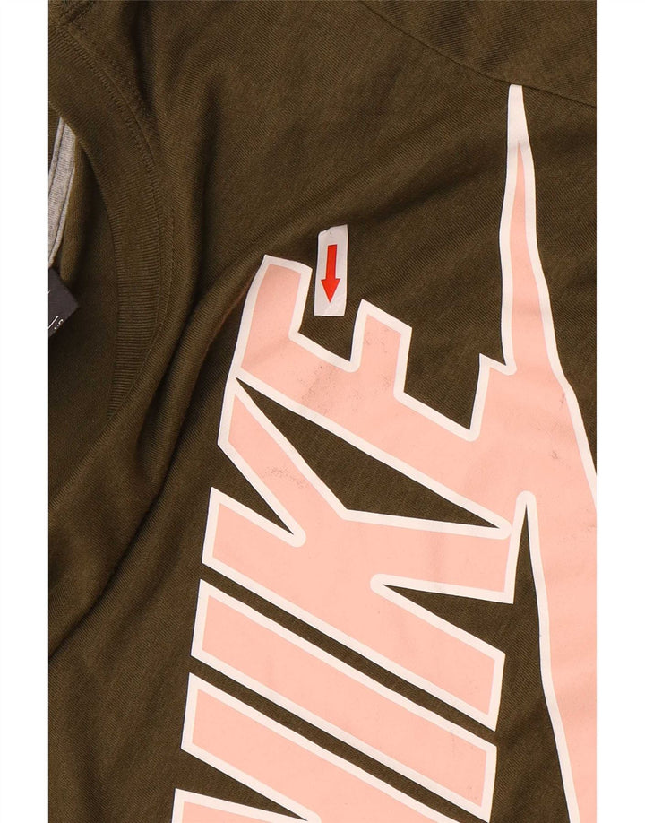 Nike Womens Graphic T-Shirt Top UK 10 Small Khaki Polyester