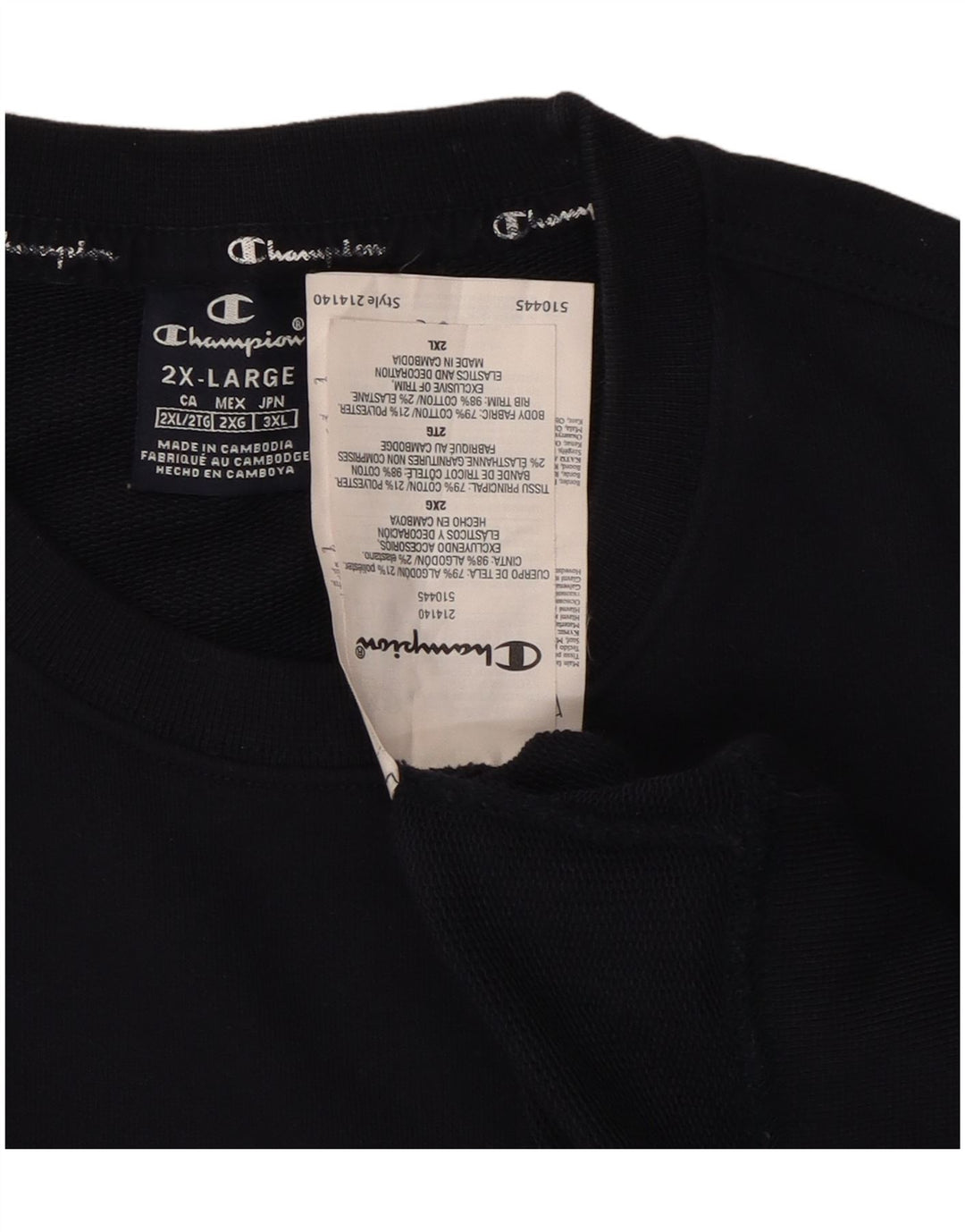 CHAMPION Herren-Sweatshirt mit Grafik, 2XL, Marineblau, Baumwolle