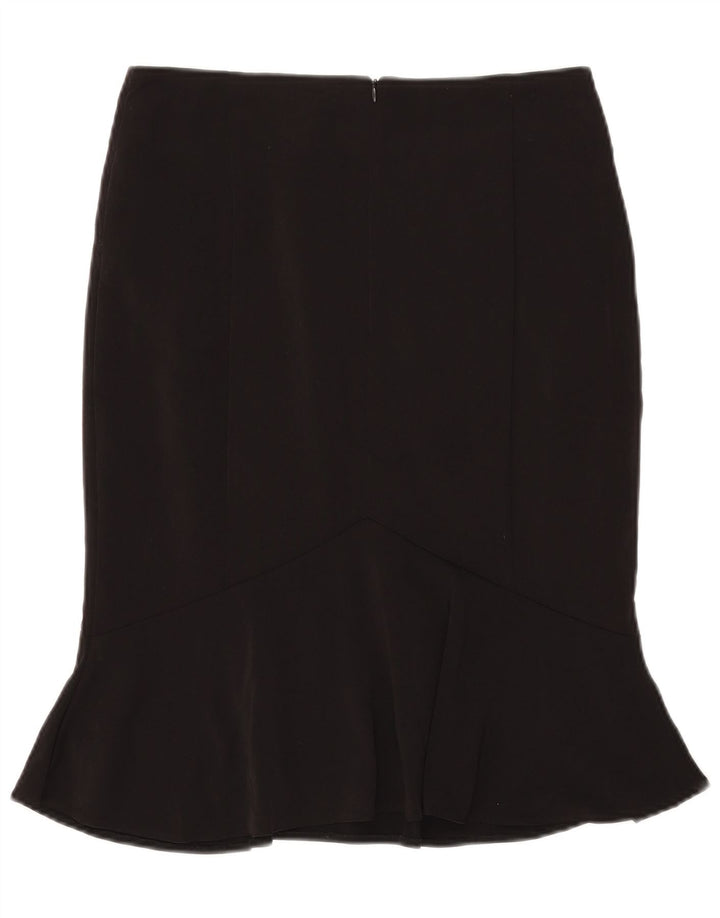 Marks & Spencer Damen Trompetenrock UK 10 Small W29 Schwarz Polyester