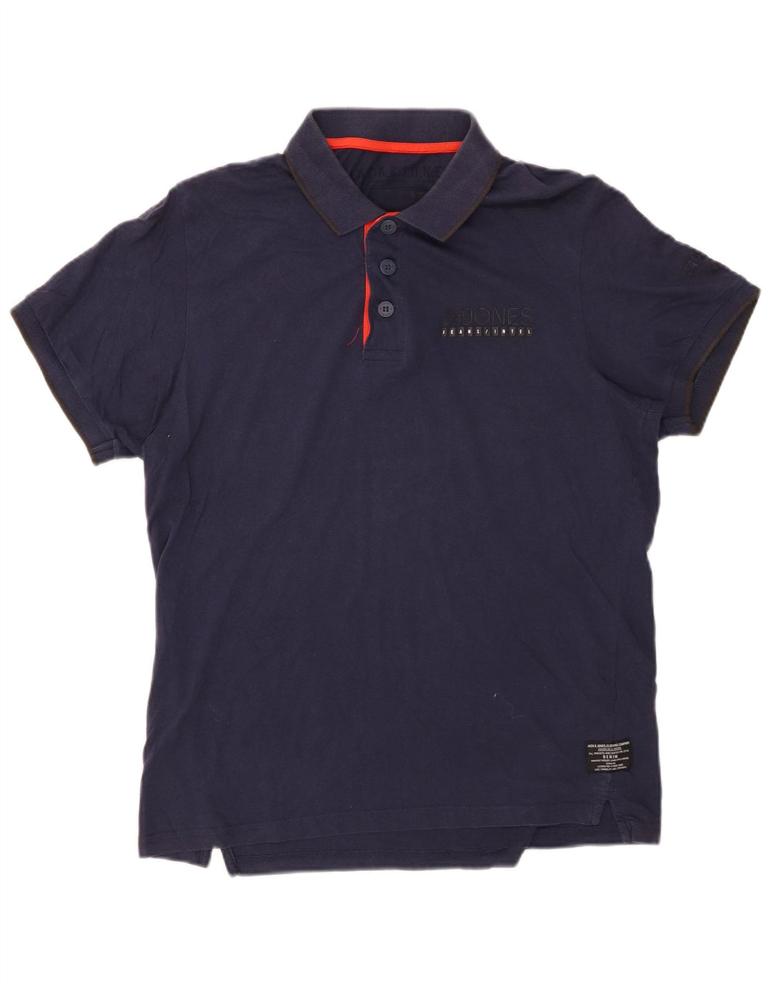 JACK & JONES Herren-Poloshirt, große marineblaue Baumwolle