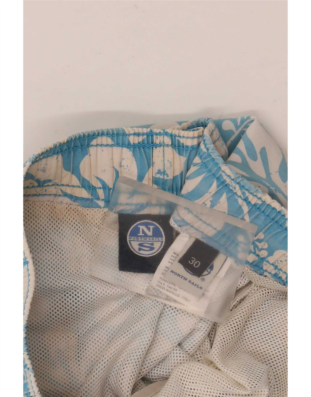 North Sails Herren-Badeshorts aus mittelblauer Baumwolle mit Blumenmuster