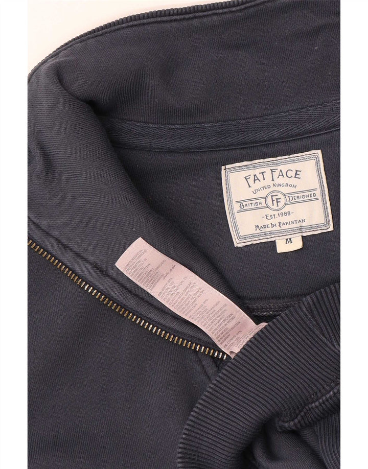 Fat Face Herren-Sweatshirt mit Reißverschluss am Hals, mittleres Marineblau