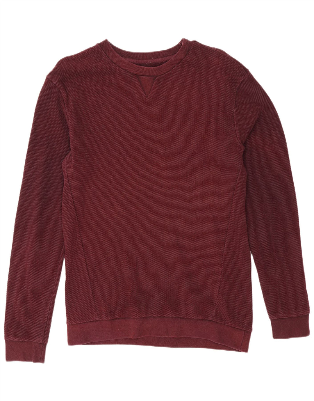 Zara Herren-Sweatshirt-Pullover, mittlere Burgunder-Baumwolle