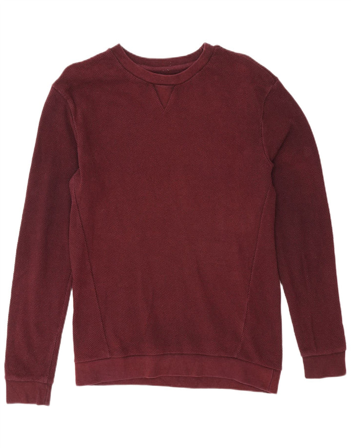 Zara Herren-Sweatshirt-Pullover, mittlere Burgunder-Baumwolle
