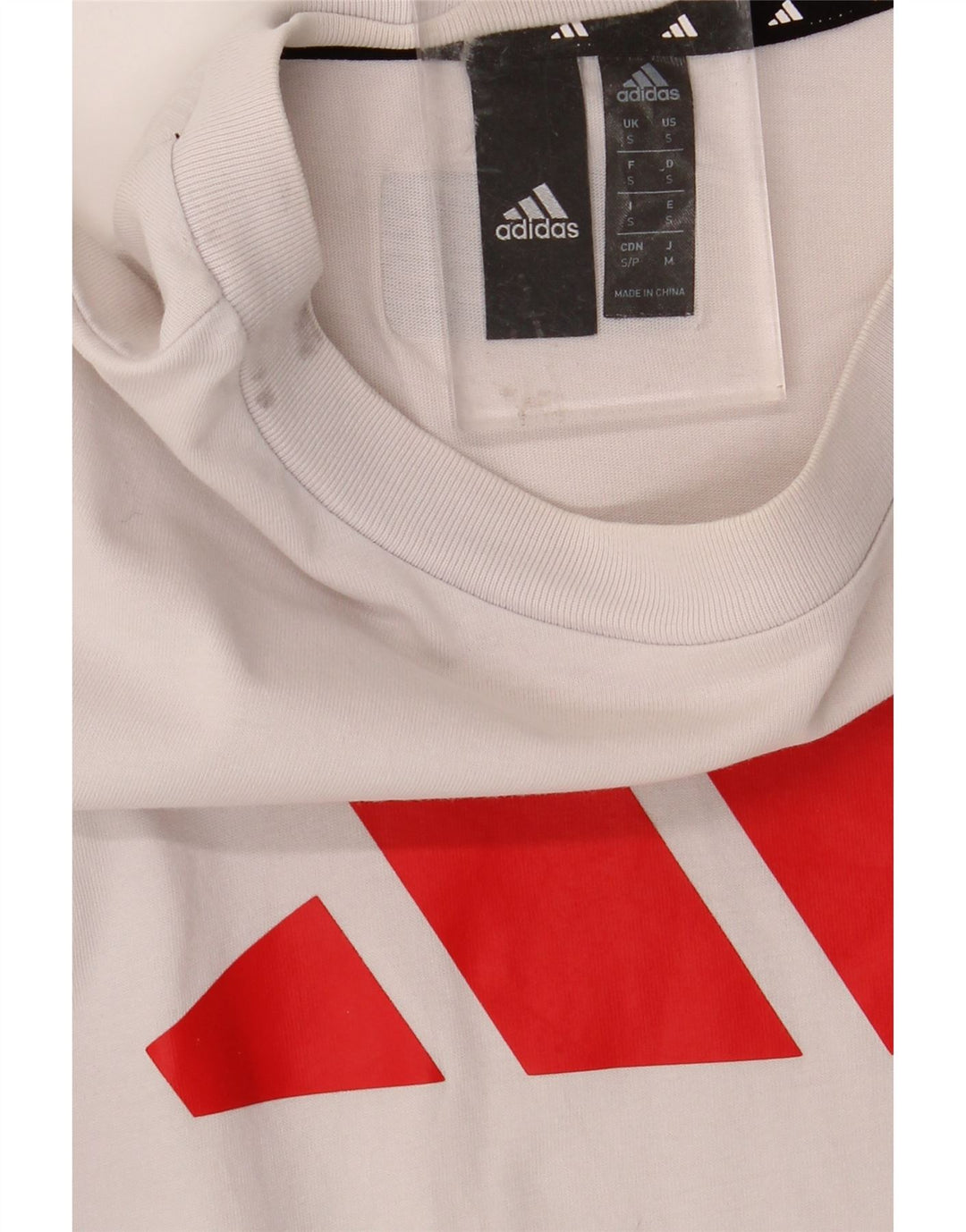 ADIDAS Mens Graphic T-Shirt Top Small White Cotton