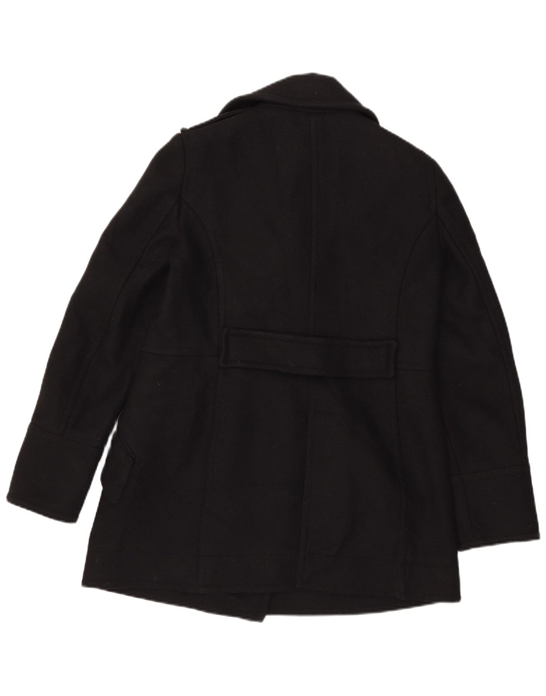 Vintage Damen Pea Coat UK 14 Medium Schwarz