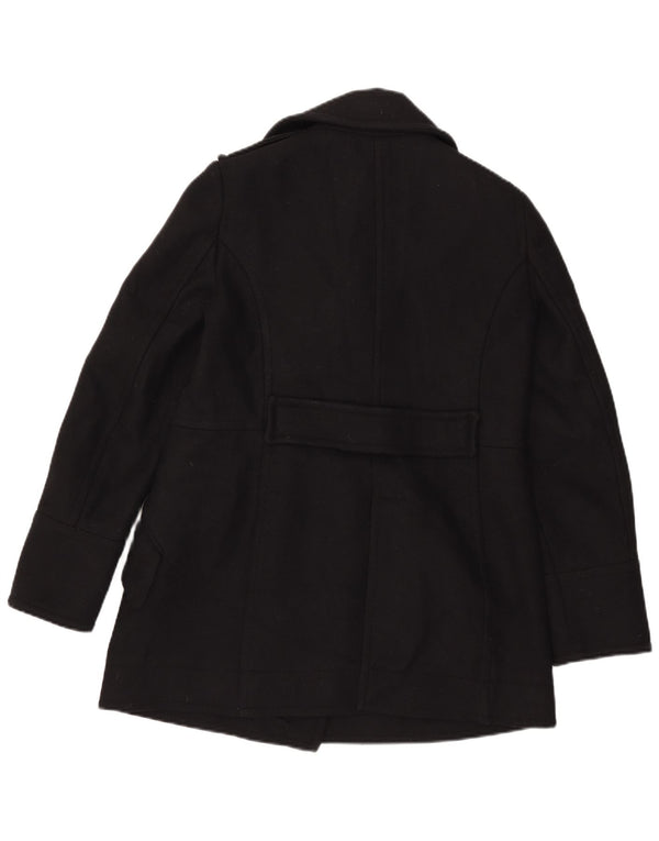 Vintage Damen Pea Coat UK 14 Medium Schwarz