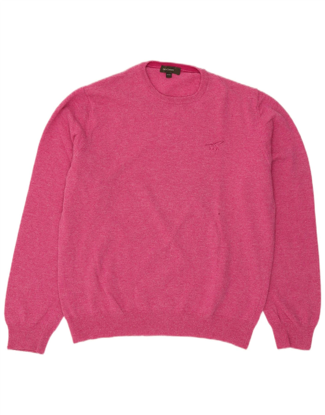 Henry Cottons Herren-Pullover mit Rundhalsausschnitt, 3XL, rosa Wolle