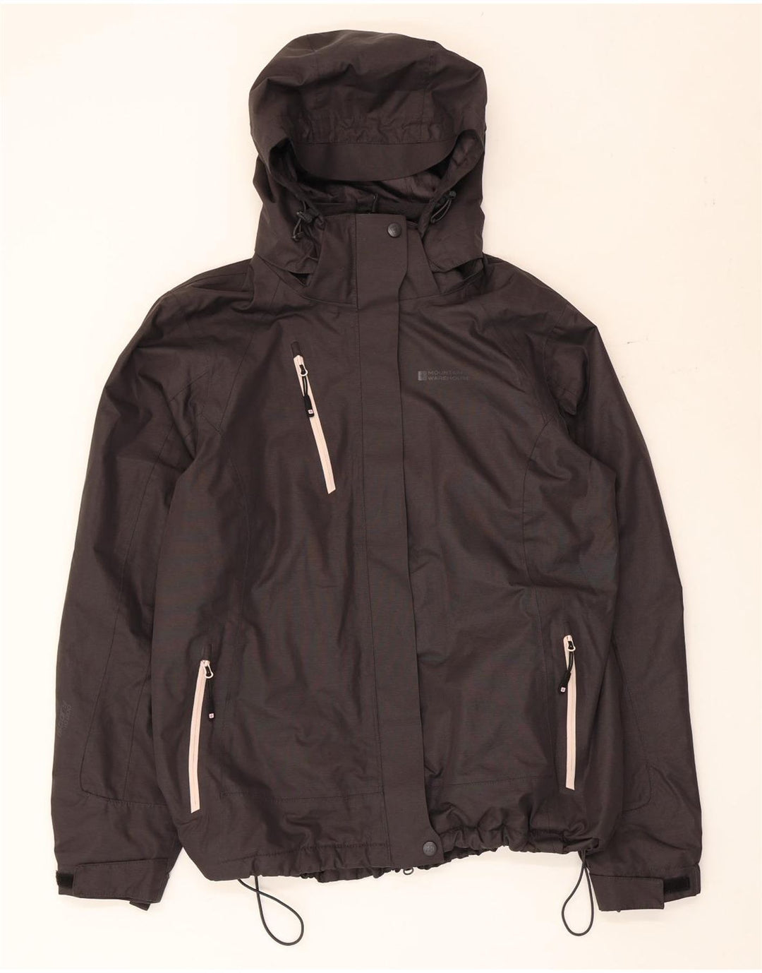 Mountain Warehouse Damen-Regenjacke mit Kapuze, UK 16, Größe L, Schwarz, Polyester