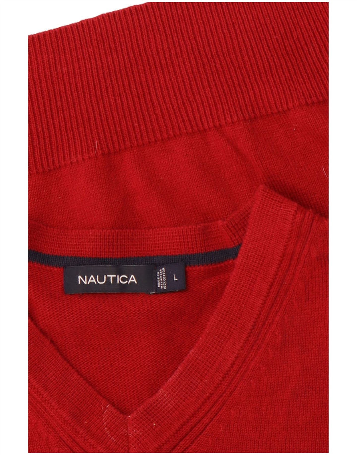 NAUTICA Damen Weste Tank Top UK 16 Große rote Baumwolle