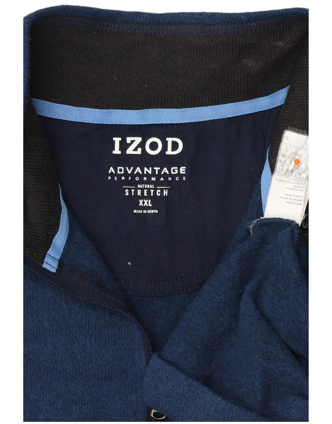 IZOD Herren-Sweatshirt mit Reißverschluss am Hals, 2XL, marineblau meliertes Polyester