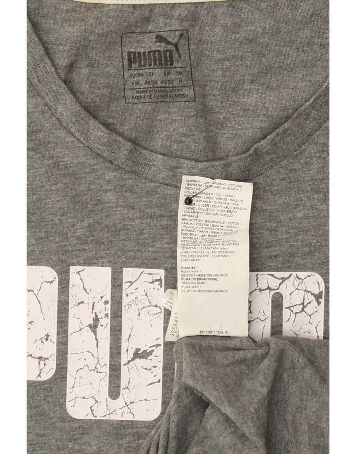 PUMA Mens Graphic T-Shirt Top Medium Grey Cotton Vintage Puma and Second-Hand Puma from Messina Hembry 