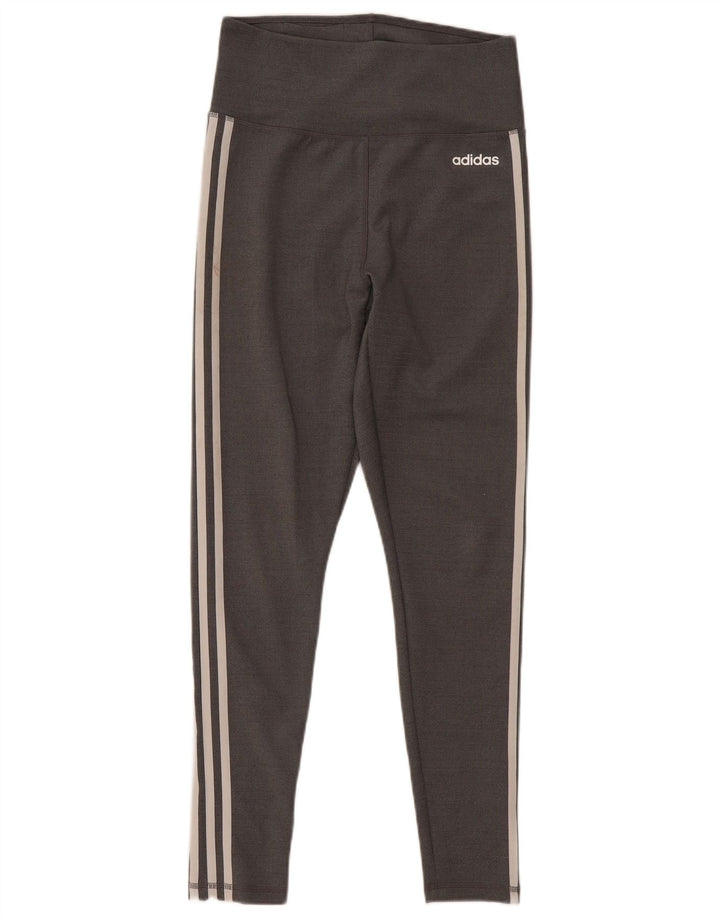 Adidas Damen Climalite Leggings UK 12/14 Mittelgraues Polyester