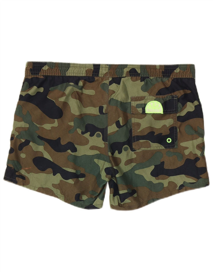 Sundek Herren-Badeshorts, groß, Khaki, Camouflage, Polyester