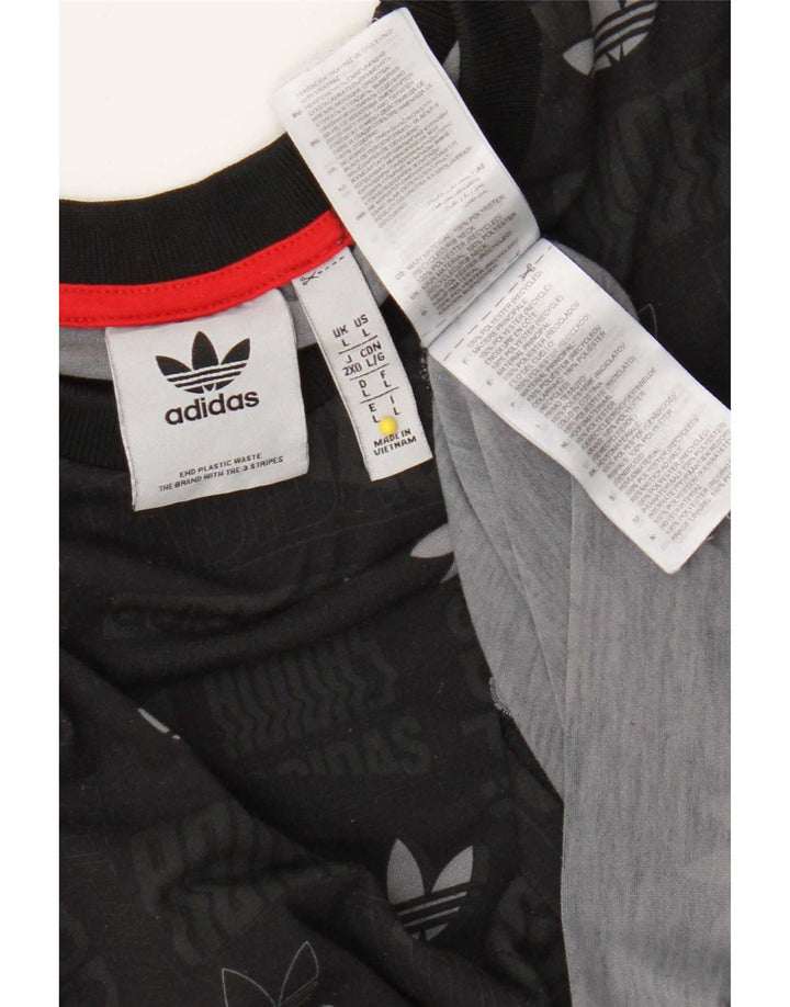 Adidas Herren Grafik T-Shirt Top Large Schwarz Polyester