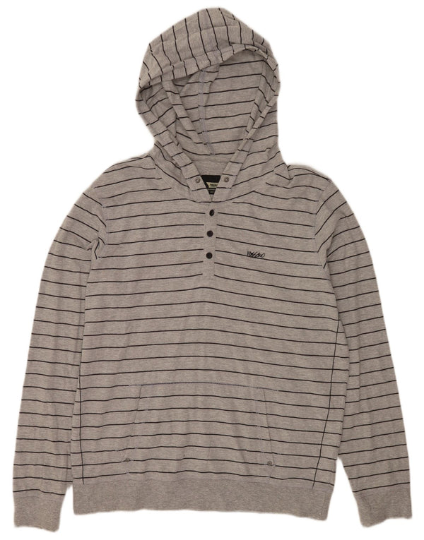 Mossimo Herren Kapuzenpullover XL grau gestreift aus Baumwolle