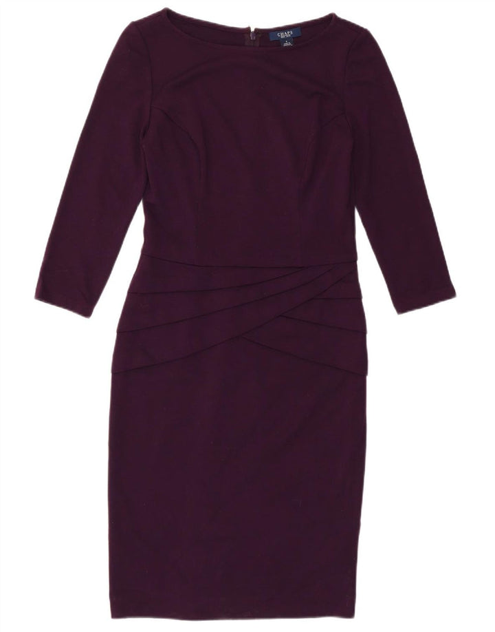 Chaps Damen-Etuikleid mit 3/4-Ärmeln, Größe S, Lila, Polyester