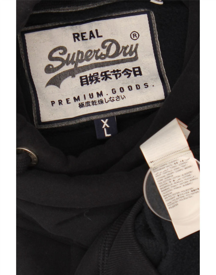 Superdry Herren Kapuzenpullover XL aus schwarzer Baumwolle