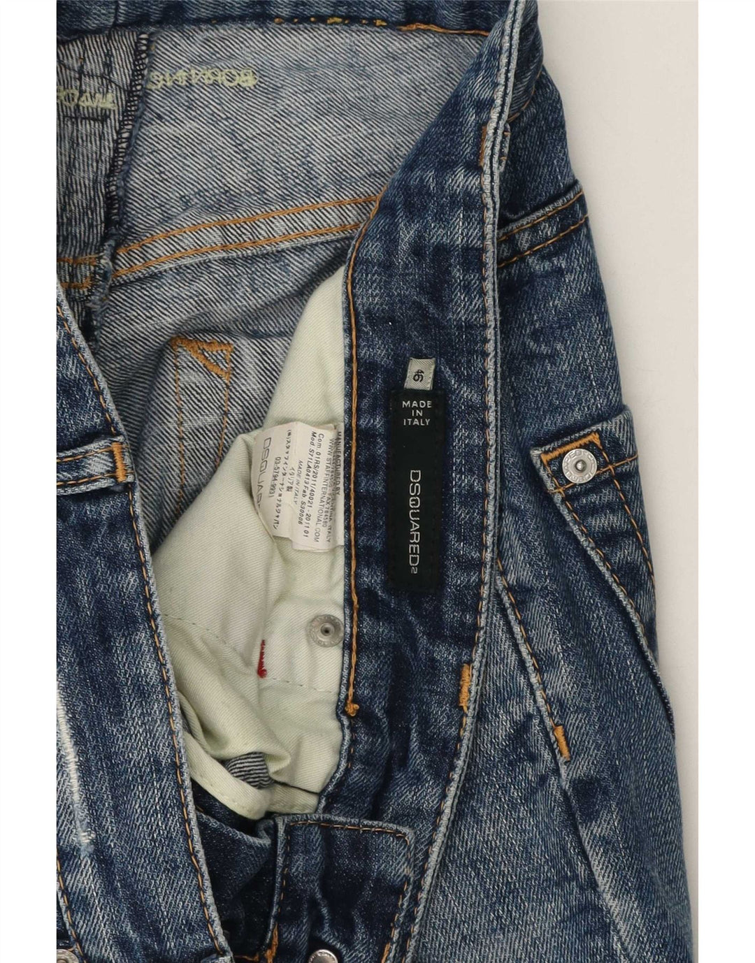 Dsquared Herren Distressed Slim Jeans IT 46 Small W32 L30 Blaue Baumwolle