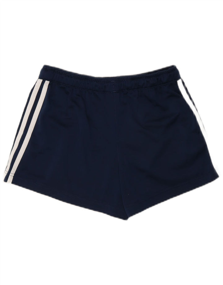 Adidas Damen Sportshorts UK 10 Small Marineblau gestreift Polyester