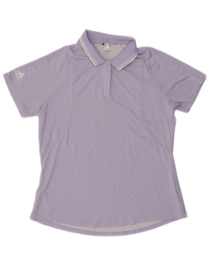 ADIDAS Damen Poloshirt UK 14 Large Lila Polyester