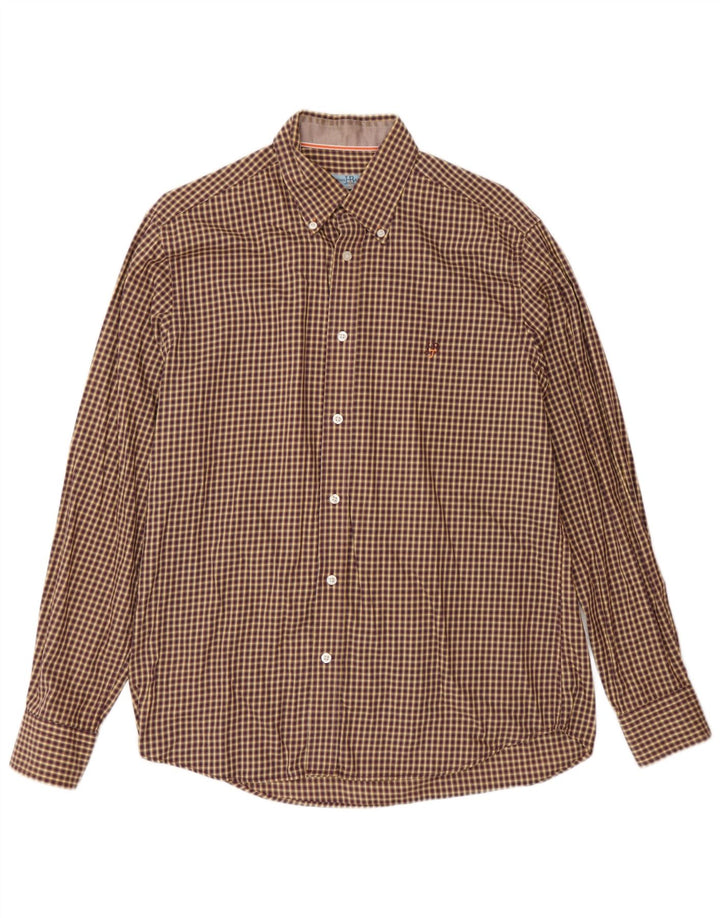 Harmont & Blaine Herrenhemd XL, braun, Gingham-Baumwolle