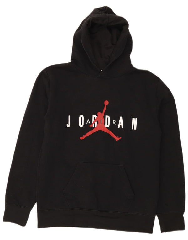 JORDAN Kapuzenpullover mit Grafik für Jungen, 12–13 Jahre, groß, schwarzes Polyester