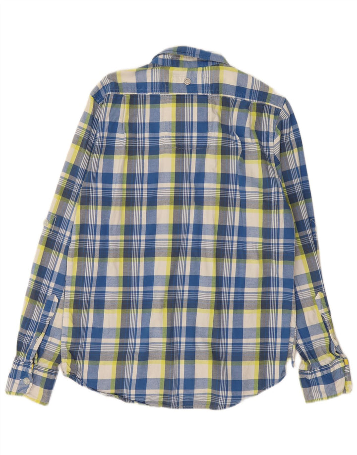 SUPERDRY Herren-Klassiker-Flanellhemd XL, blau kariert, Baumwolle