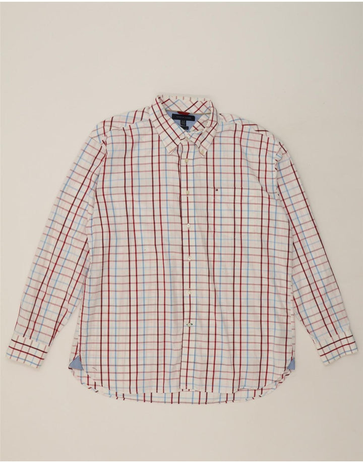 TOMMY HILFIGER Mens Shirt XL White Check Cotton Vintage Tommy Hilfiger and Second-Hand Tommy Hilfiger from Messina Hembry 