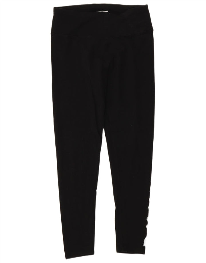 Dkny Womens Graphic Leggings UK 12 Mittelschwarze Baumwolle