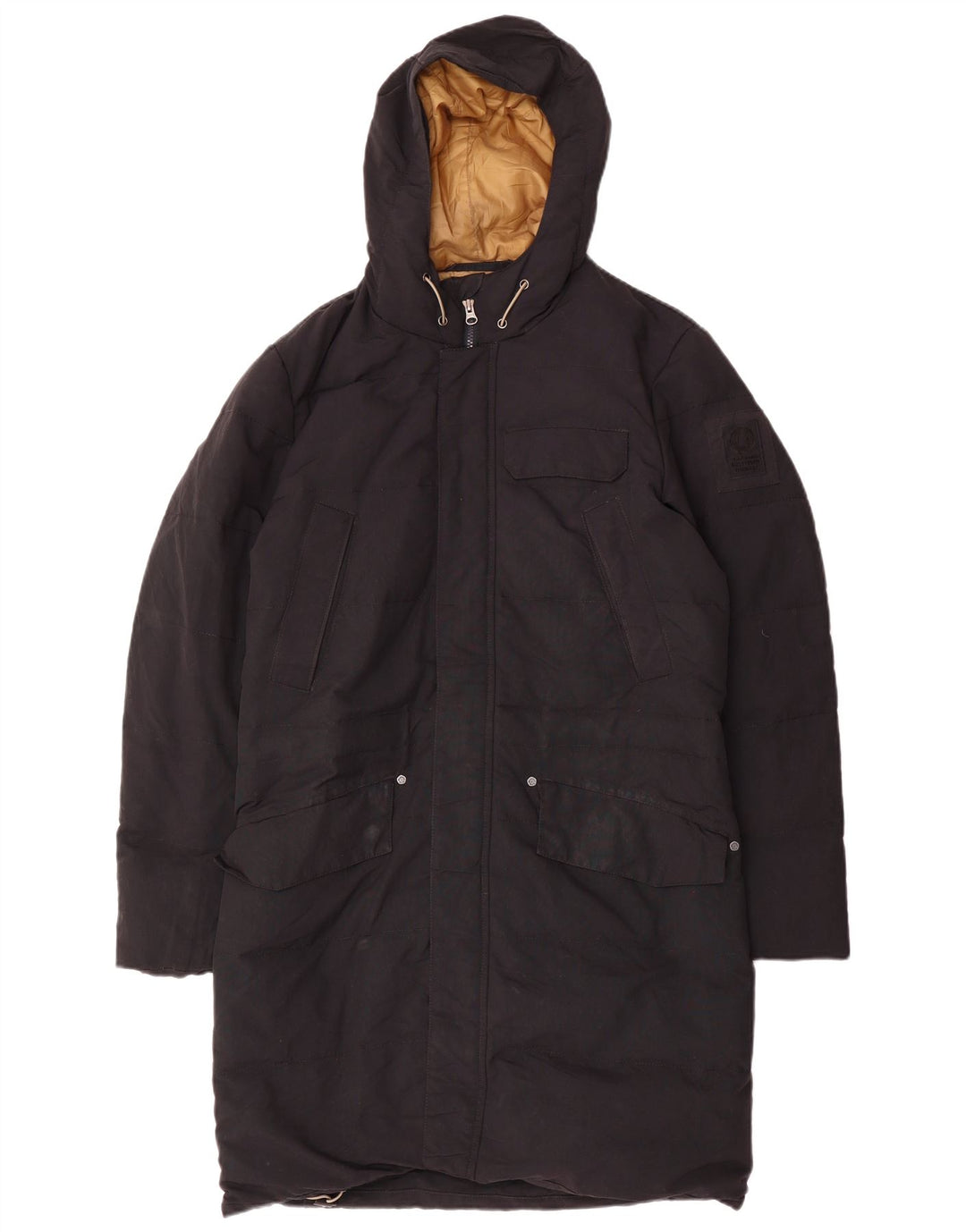 Murphy & Nye Herren Sailmakers Wattierter Mantel mit Kapuze, Größe 36, Schwarz
