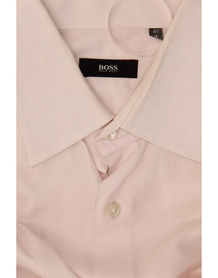 Hugo Boss Herren formelles Hemd Größe 41 16 Large Pink