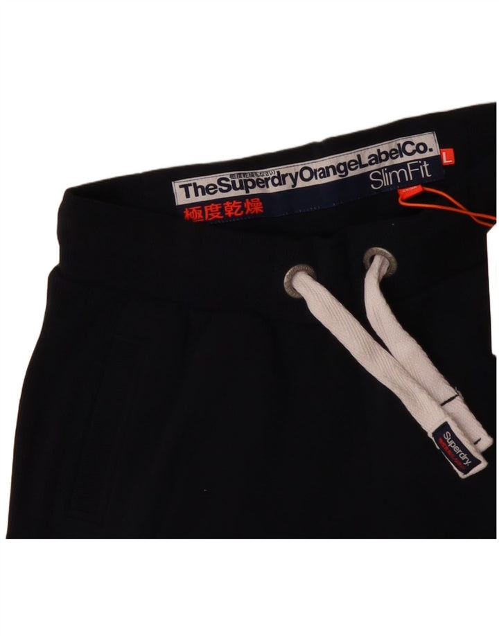 Superdry Damen-Trainingshose, Jogginghose, UK 14, Größe L, Marineblau, Baumwolle